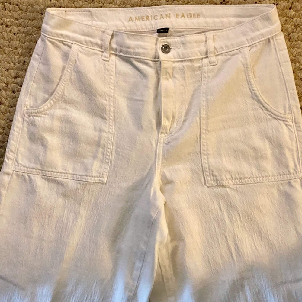 American Eagle Outfitters White Wide Leg Jeans - Picture 5 of 9